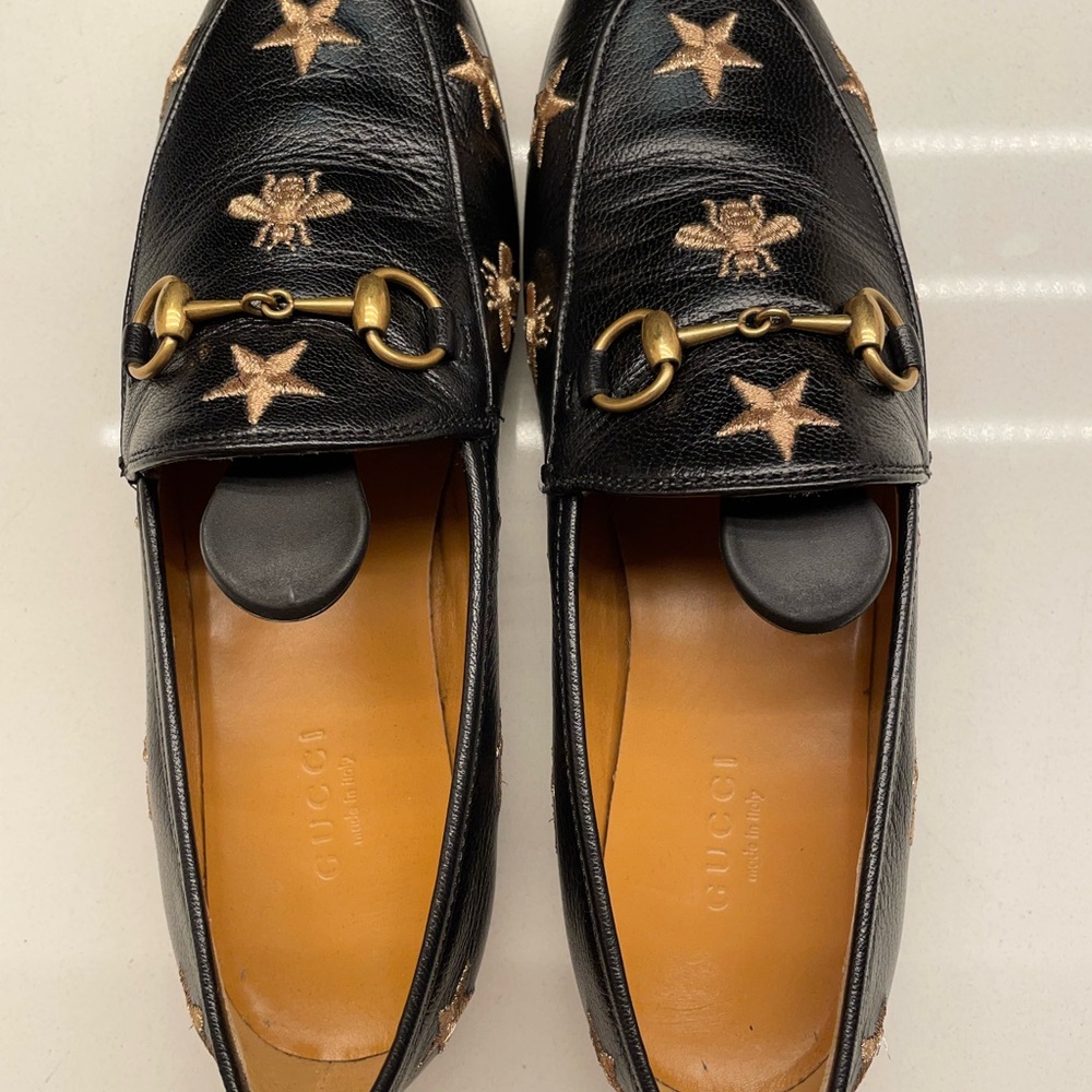 Gucci Black Flats with Gold Accents - Picture 6 of 7